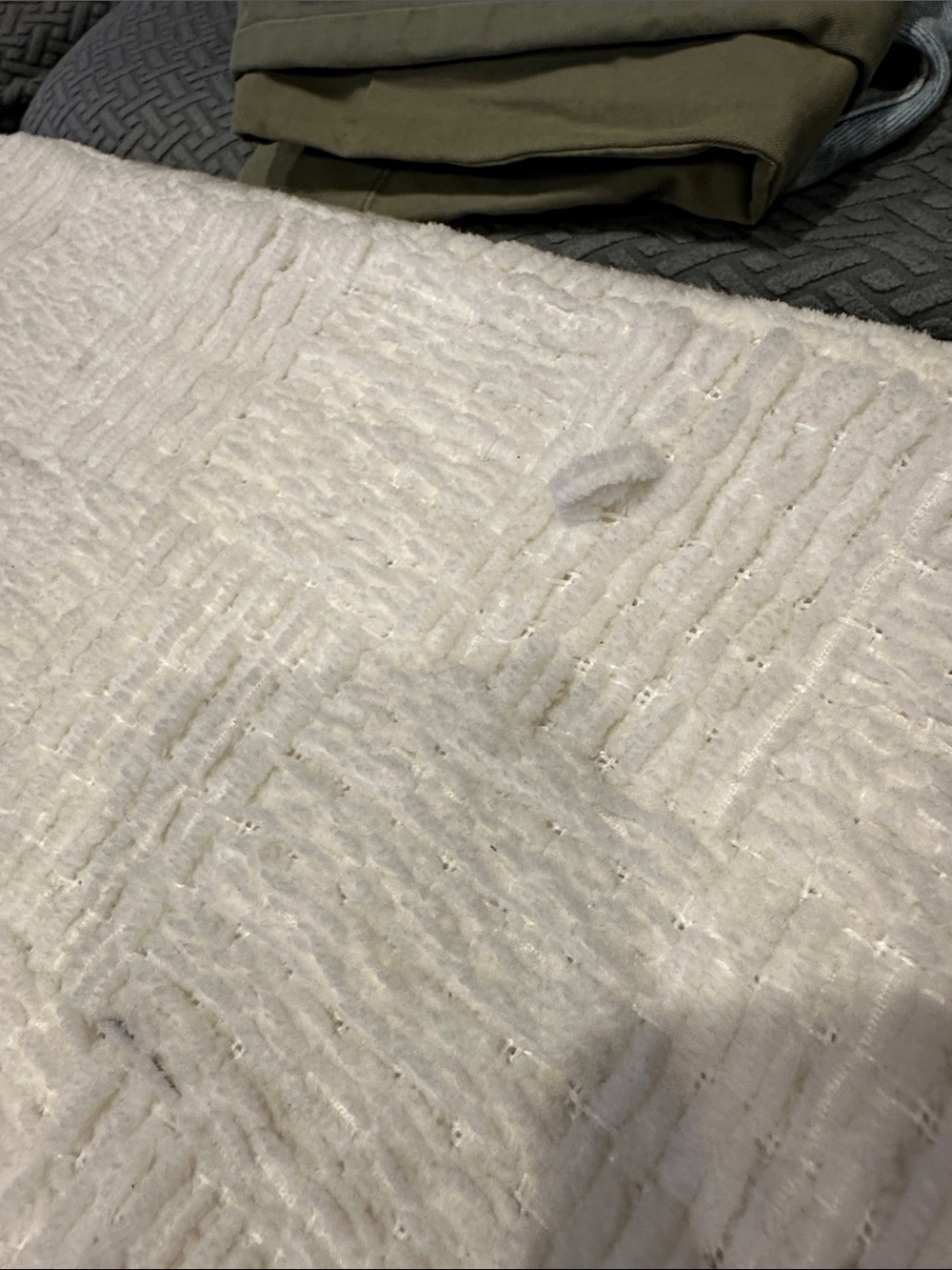 Cream Textured Woven Throw with Fringe - Picture 5 of 6